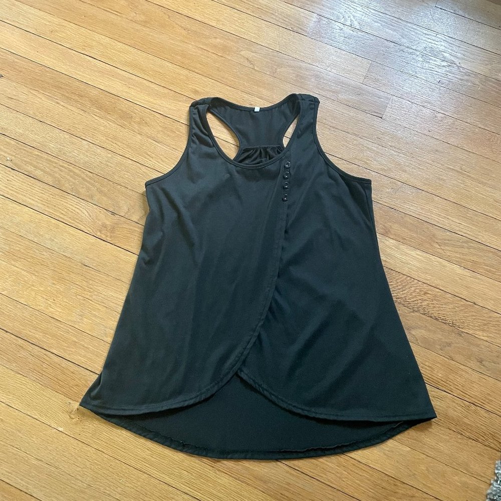 Boho Chic Top L Large Women Black